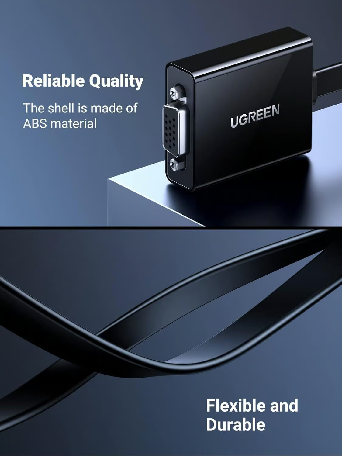 UGREEN CM611 (90813) videó átalakító, HDMI - VGA, 1080P, fekete