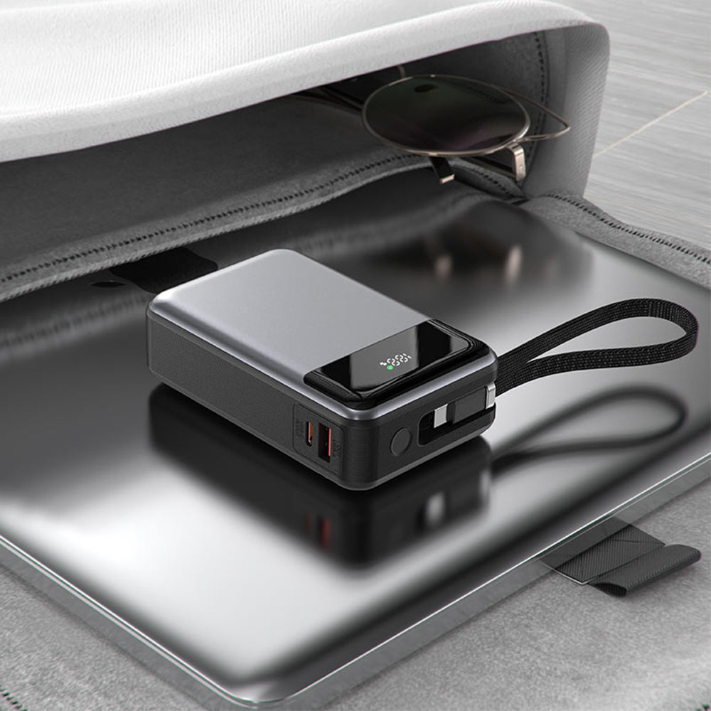 Külső akkumulátor Acefast M21, 20000mAh, 65W, QC + PD, 1 x USB-A - 2 x USB-C, Fekete