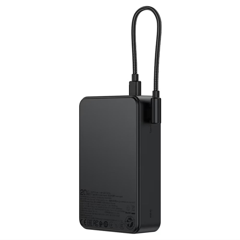 Acefast M29 külső akkumulátor, 20000mAh, 22.5W, QC + PD, 1 x USB-A - 2 x USB-C, Fekete