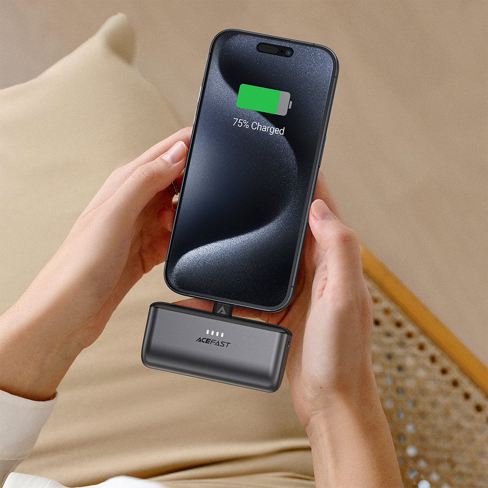 Acefast M9 külső akkumulátor, 5000mAh, 20W, PD, 2 x USB-C, fekete