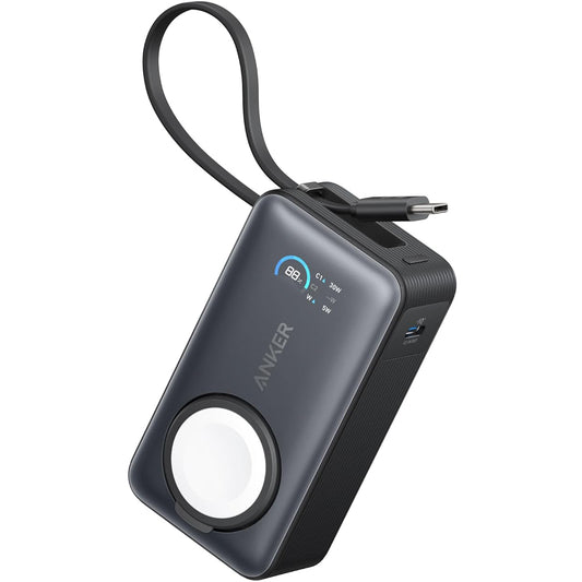 Anker MagGo külső akkumulátor, 10000mAh, 35W, PD + QI, 1 x QI - 2 x USB-C, fekete A1657011
