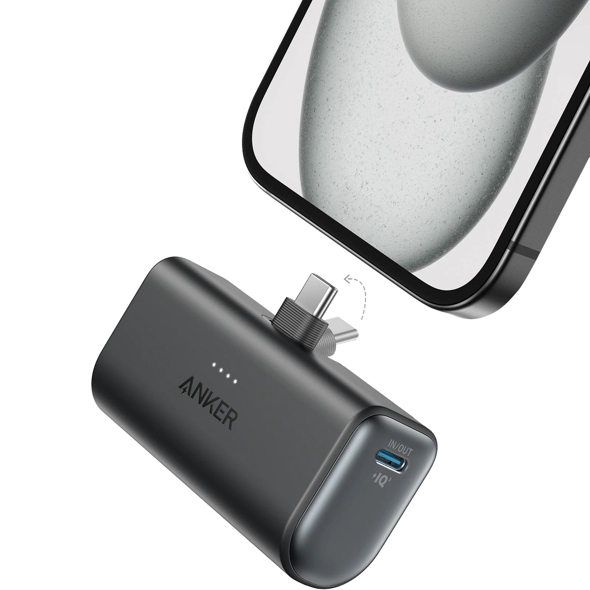 Anker Nano külső akkumulátor, 5000mAh, 22.5W, PD, 2 x USB-C, Fekete A1653H11