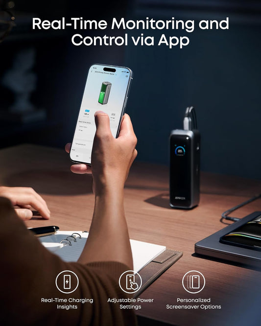 Anker Prime külső akkumulátor, 20100mAh, 220W, QC + PD, 1 x USB-A - 2 x USB-C, Fekete A110BH11