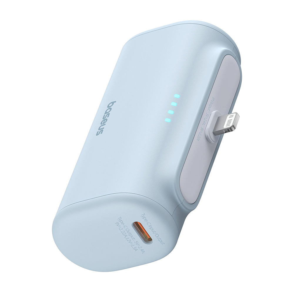 Baseus Compact külső akkumulátor, 5000mAh, 20W, PD, 1 x Lightning - 1 x USB-C, kék P10068307313-00