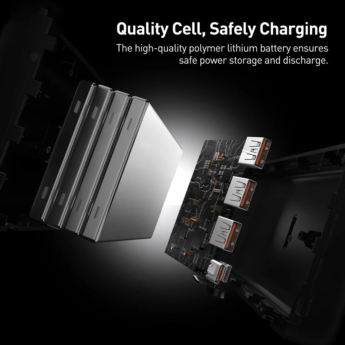 Baseus Adaman külső akkumulátor, 40000mAh, 22.5W, QC + PD, 1 x USB-C - 3 x USB-A, Fekete