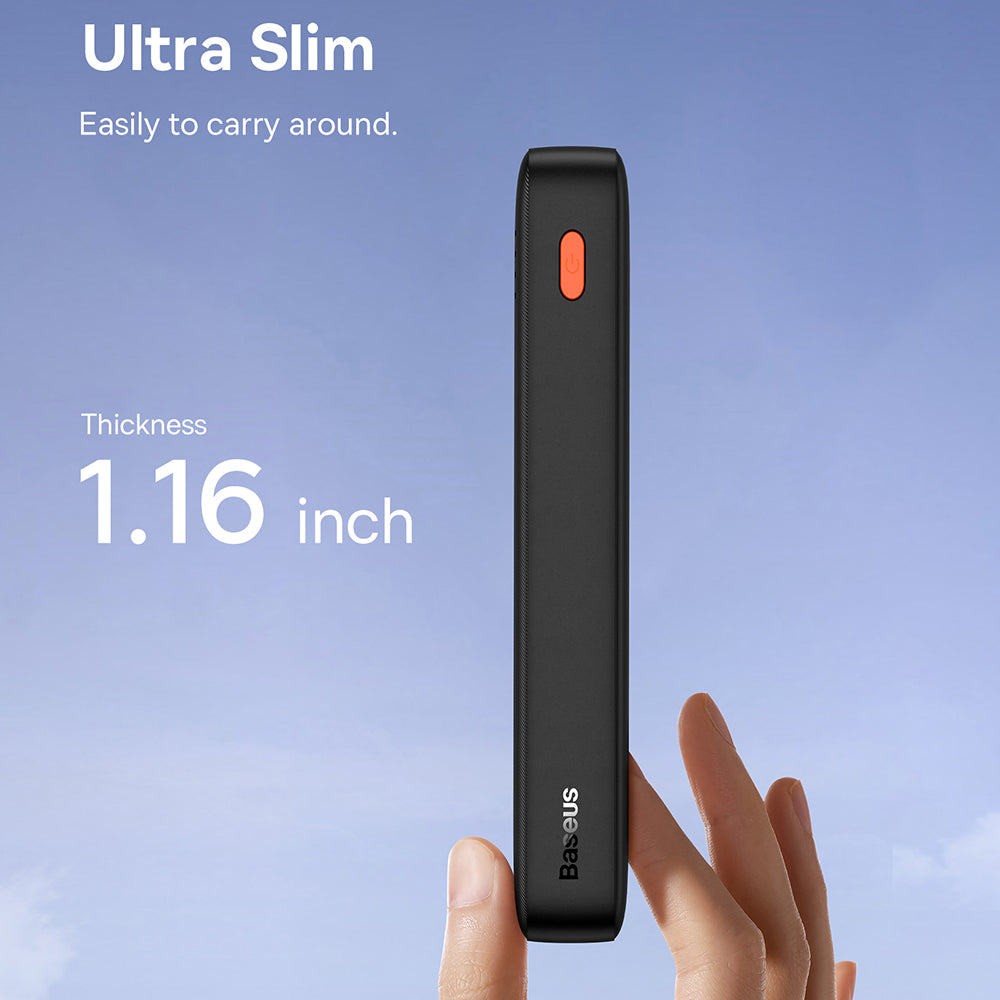 Baseus Airpow külső akkumulátor, 20000mAh, 20W, QC + PD, 1 x USB-A - 1 x USB-C, Fekete P10022804113-00