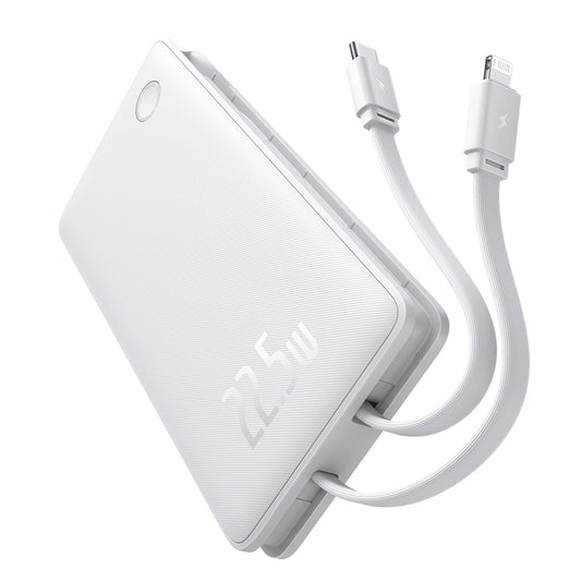 Baseus Airpow Lite külső akkumulátor, 10000mAh, 22.5W, QC + PD, 1 x Lightning - 1 x USB-A - 2 x USB-C, Fehér P10067501213-00