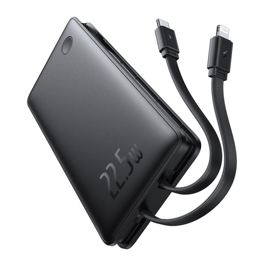 Baseus Airpow Lite külső akkumulátor, 10000mAh, 22.5W, QC + PD, 1 x Lightning - 1 x USB-A - 2 x USB-C, Fekete P10067501123-00