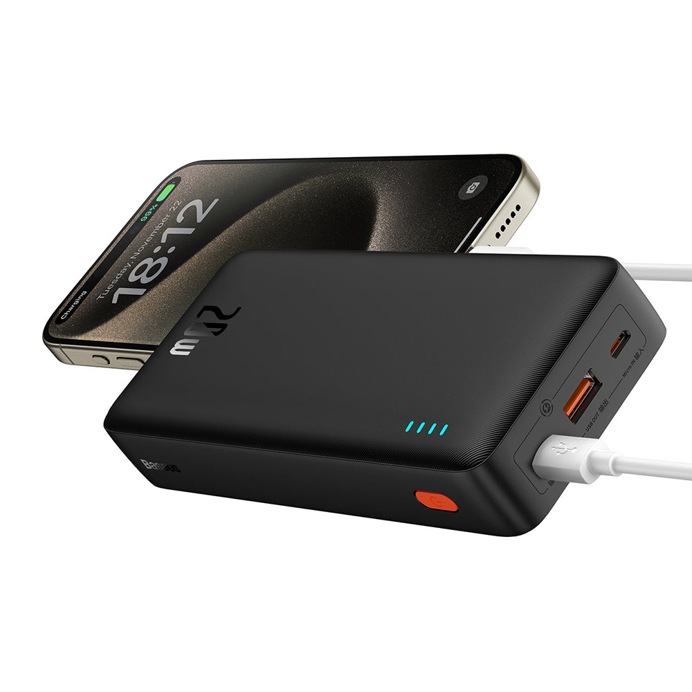 Baseus Airpow külső akkumulátor, 20000mAh, 20W, QC + PD, 1 x USB-A - 1 x USB-C, Fekete P10022804113-00