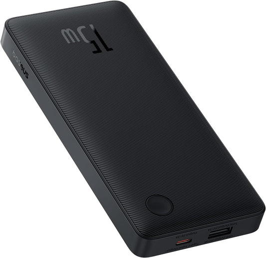 Baseus Airpow Lite külső akkumulátor, 10000mAh, 15W, 1 x USB-A - 1 x USB-C, fekete P10067500123-00