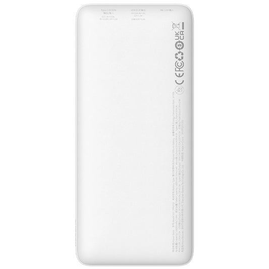 Külső akkumulátor Baseus Airpow, 10000mAh, 20W, QC + PD, 1 x USB-A - 1 x USB-C, Fehér