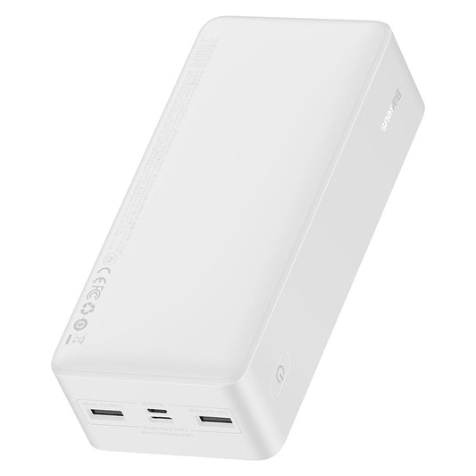 Baseus Bipow külső akkumulátor, 30000mAh, 15W, 1 x USB-C - 2 x USB-A, Fehér PPBD050202