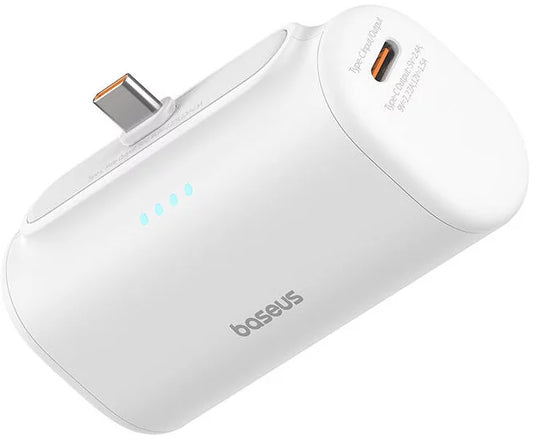 Baseus Compact külső akkumulátor, 5000mAh, 20W, PD, 2 x USB-C, Fehér P10068306213-00