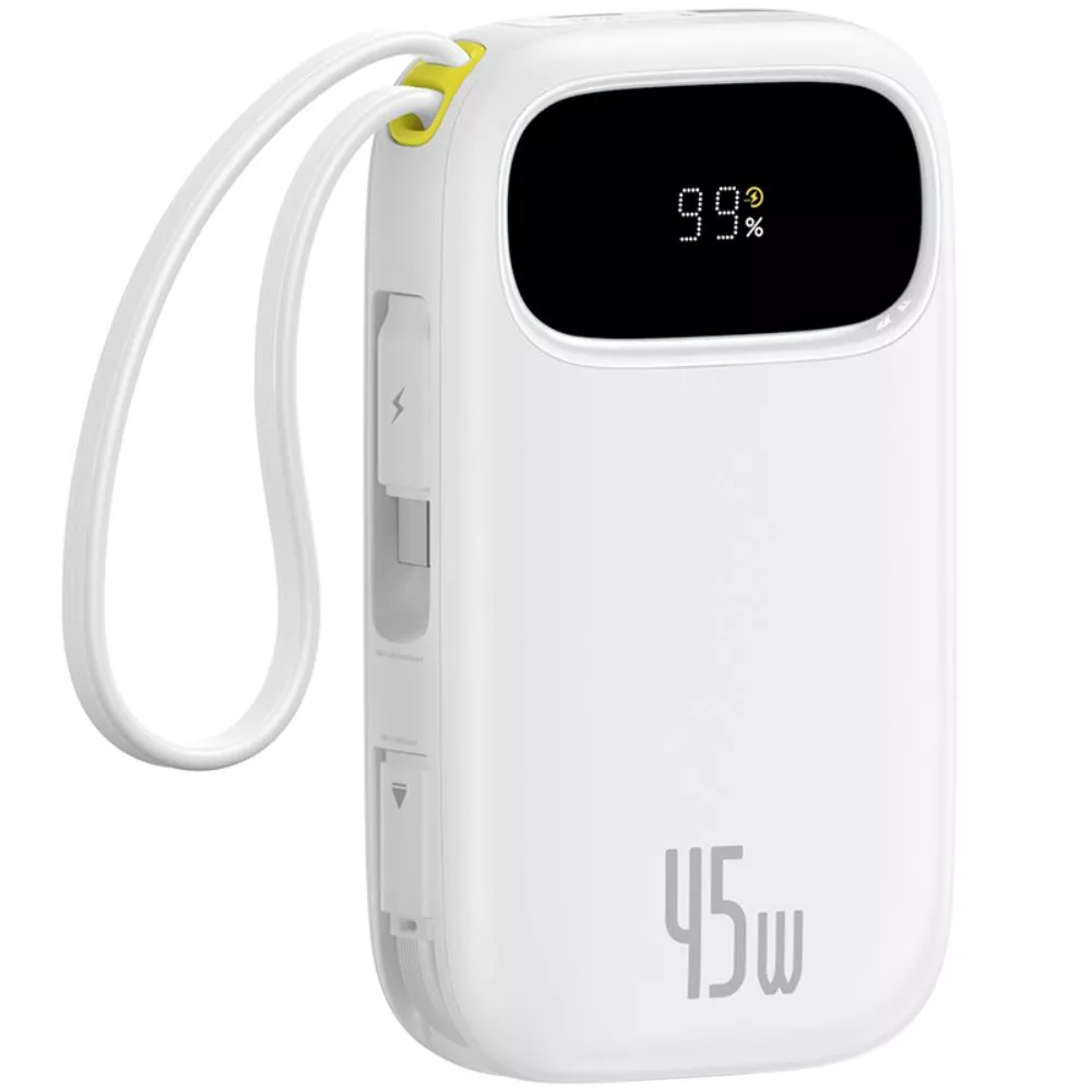 Baseus EnerFill FC31 külső akkumulátor, 20000mAh, 45W, QC + PD, 1 x Lightning - 1 x USB-A - 2 x USB-C, Fehér P10082105213-00