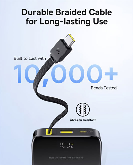 Baseus EnerFill Bipow2 Pro külső akkumulátor, 10000mAh, 22.5W, QC + PD, 1 x USB-A - 2 x USB-C, Fekete E0027600