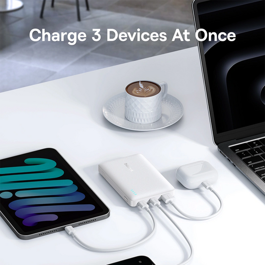 Baseus EnerFill FP21 külső akkumulátor, 10000mAh, 22.5W, QC + PD, 1 x USB-A - 2 x USB-C, Fehér P1008210D213-00
