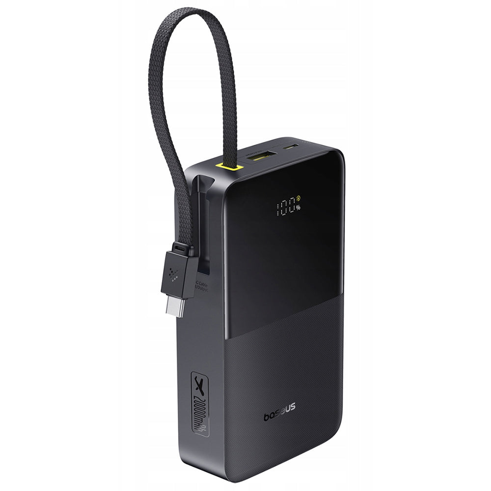 Baseus EnerFill Bipow2 Pro külső akkumulátor, 20000mAh, 22.5W, QC + PD, 1 x USB-A - 2 x USB-C, Fekete E0027701