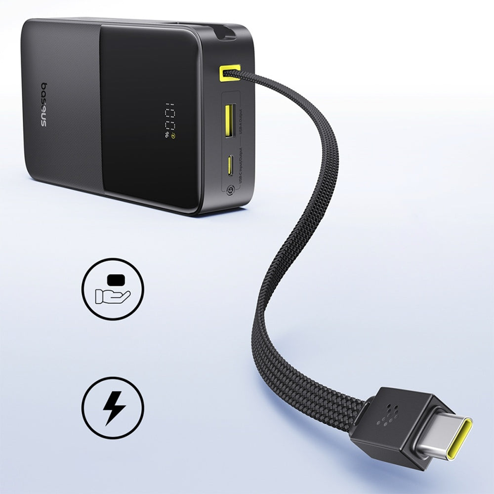 Baseus EnerFill Bipow2 Pro külső akkumulátor, 20000mAh, 22.5W, QC + PD, 1 x USB-A - 2 x USB-C, Fekete E0027701