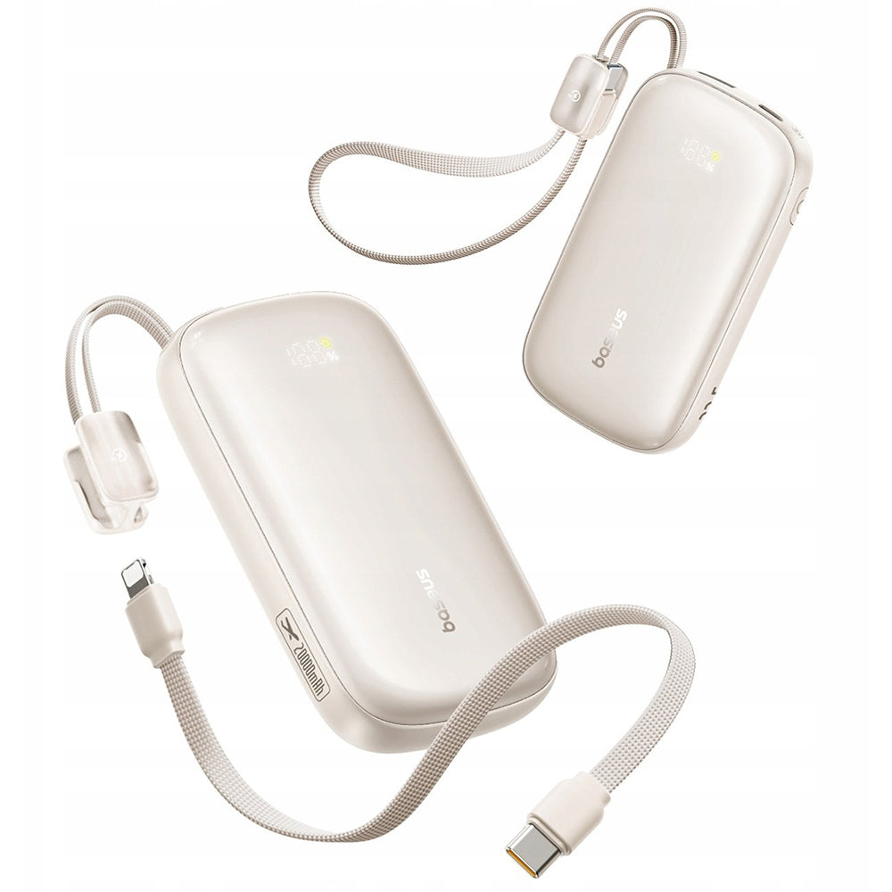 Baseus EnerFill FC21 Qpow 3 Ultra külső akkumulátor, 10000mAh, 22.5W, QC + PD, 1 x USB-A - 1 x USB-C, bézs E0027L01