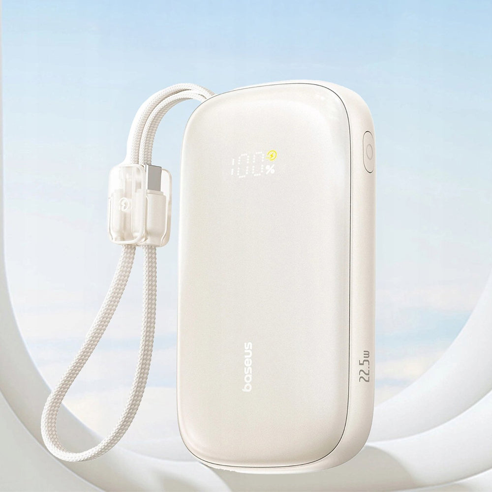 Baseus EnerFill FC21 Qpow 3 Ultra külső akkumulátor, 10000mAh, 22.5W, QC + PD, 1 x USB-A - 1 x USB-C, bézs E0027L01