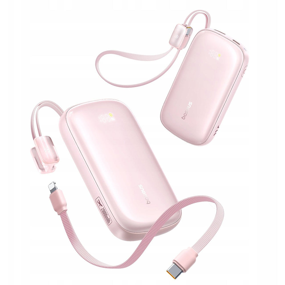 Baseus EnerFill FC21 Qpow 3 Ultra külső akkumulátor, 10000mAh, 22.5W, QC + PD, 1 x USB-A - 1 x USB-C, Rózsaszín E0027L02