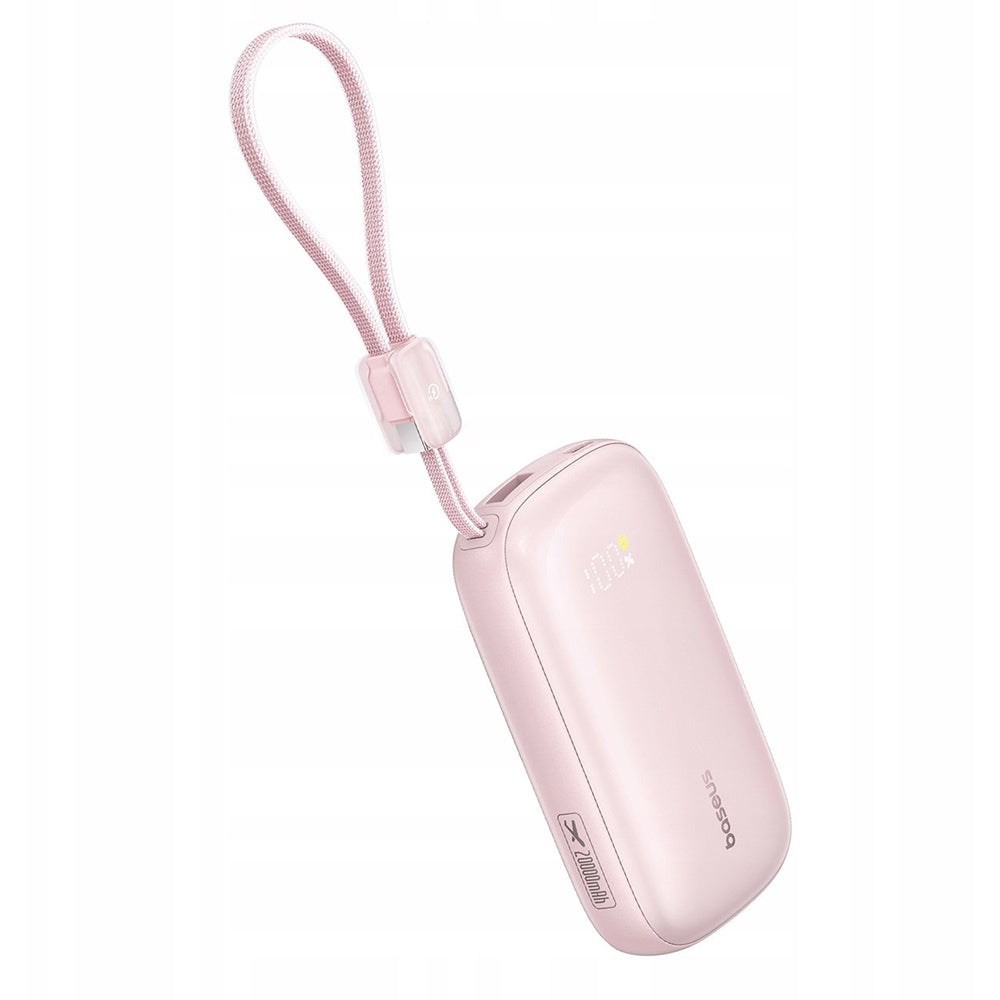 Baseus EnerFill FC21 Qpow 3 Ultra külső akkumulátor, 10000mAh, 22.5W, QC + PD, 1 x USB-A - 1 x USB-C, Rózsaszín E0027L02