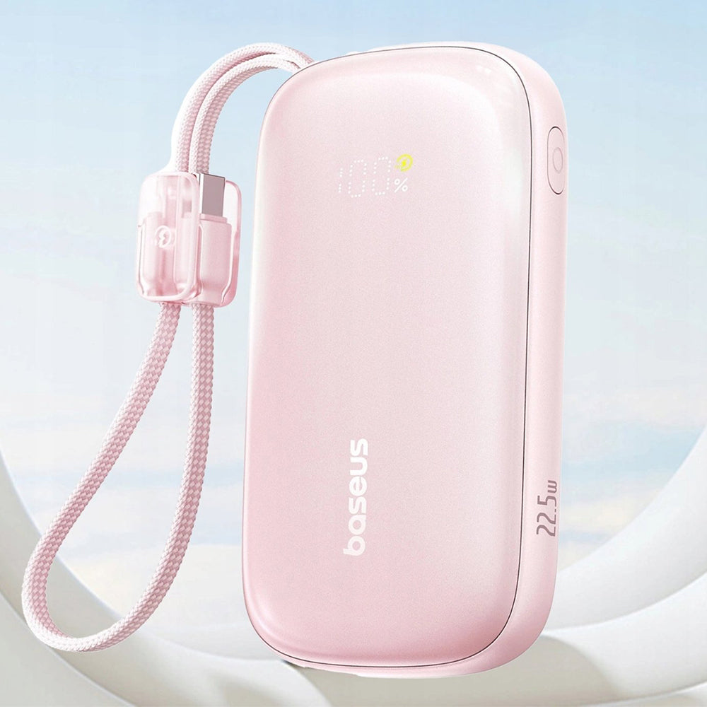 Baseus EnerFill FC21 Qpow 3 Ultra külső akkumulátor, 10000mAh, 22.5W, QC + PD, 1 x USB-A - 1 x USB-C, Rózsaszín E0027L02