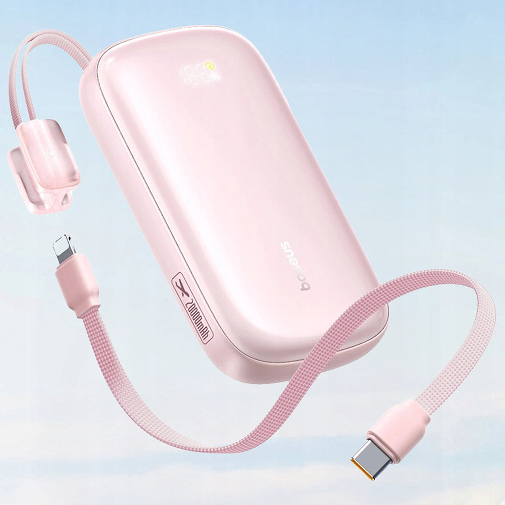 Baseus EnerFill FC21 Qpow 3 Ultra külső akkumulátor, 10000mAh, 22.5W, QC + PD, 1 x USB-A - 1 x USB-C, Rózsaszín E0027L02