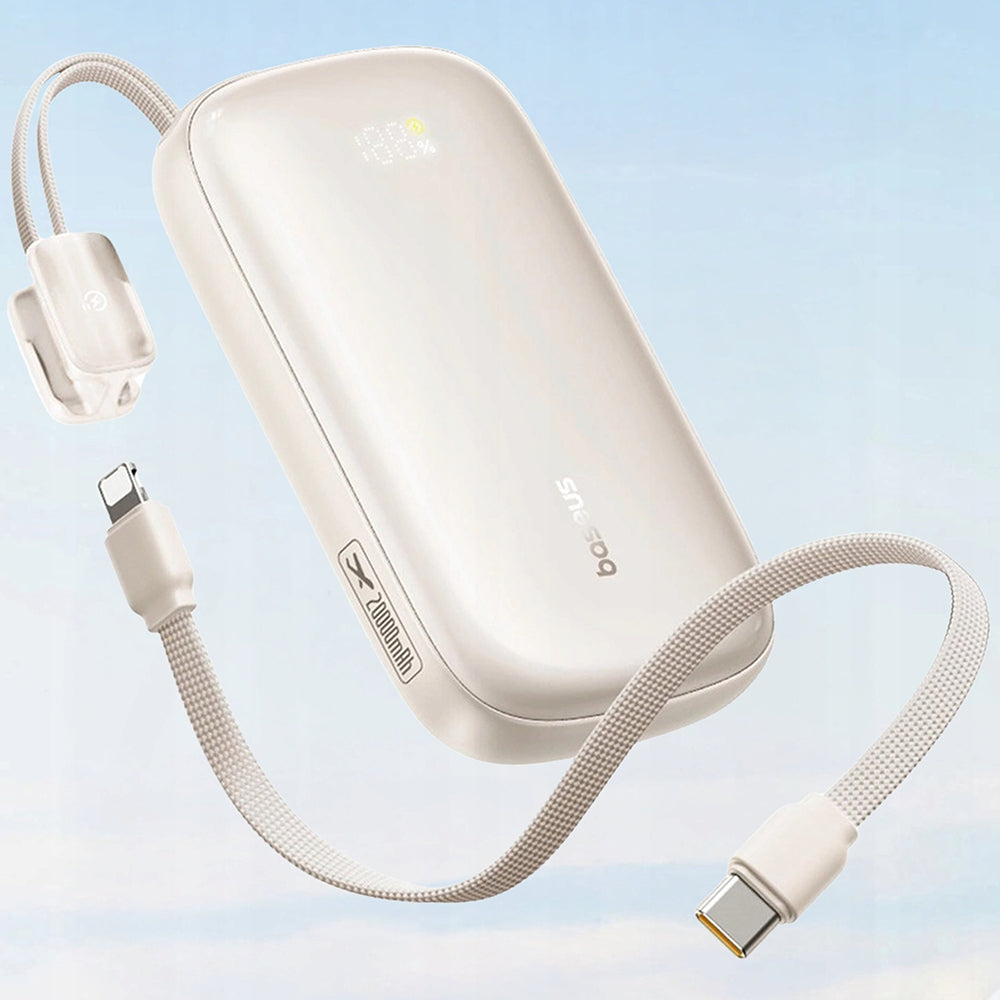 Baseus EnerFill FC21 Qpow 3 Ultra külső akkumulátor, 10000mAh, 45W, QC + PD, 1 x USB-A - 1 x USB-C, bézs E0027Q01