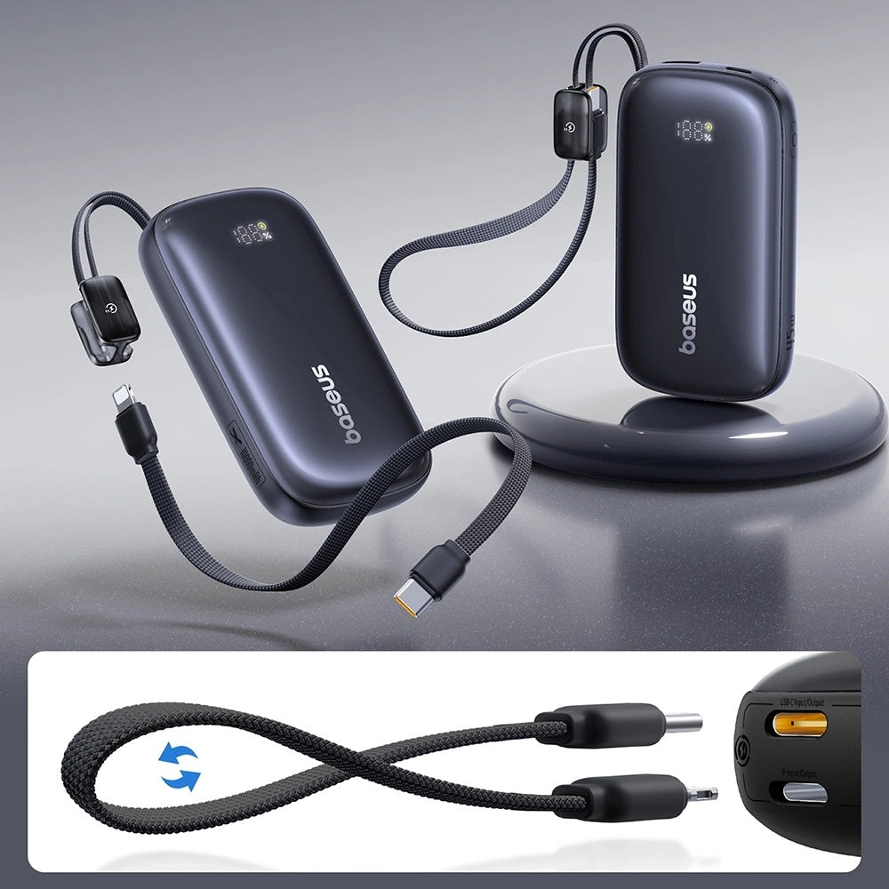 Baseus EnerFill FC21 Qpow 3 Ultra külső akkumulátor, 10000mAh, 45W, QC + PD, 1 x USB-A - 1 x USB-C, Fekete E0027Q00