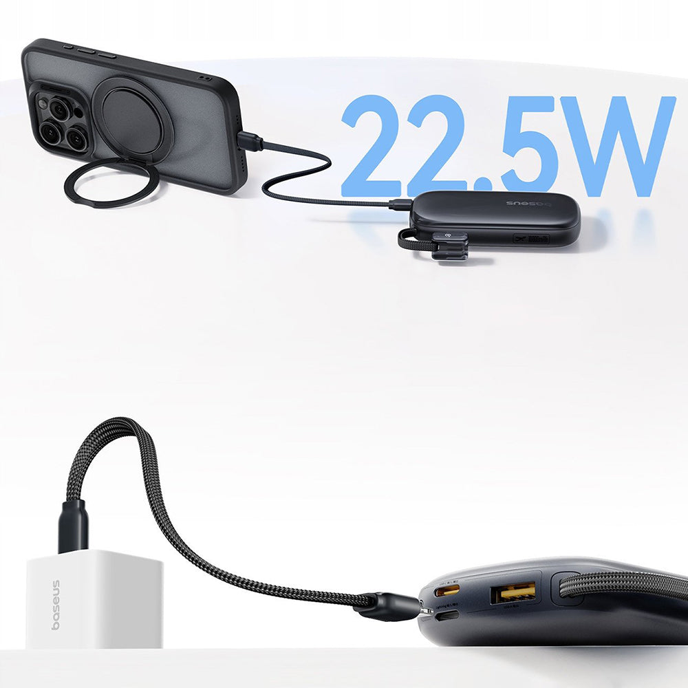 Baseus EnerFill FC21 Qpow 3 Ultra külső akkumulátor, 20000mAh, 22.5W, QC + PD, 1 x USB-A - 1 x USB-C, Fekete E0027M00