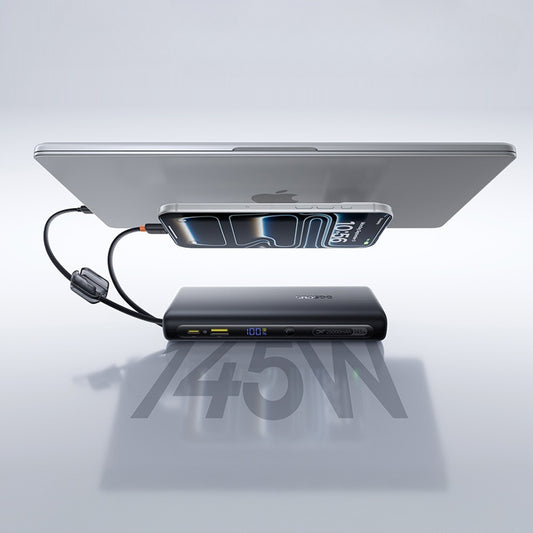 Baseus EnerFill FC41 külső akkumulátor, 25000mAh, 145W, QC + PD, 1 x USB-A - 3 x USB-C, Fekete E0028H03