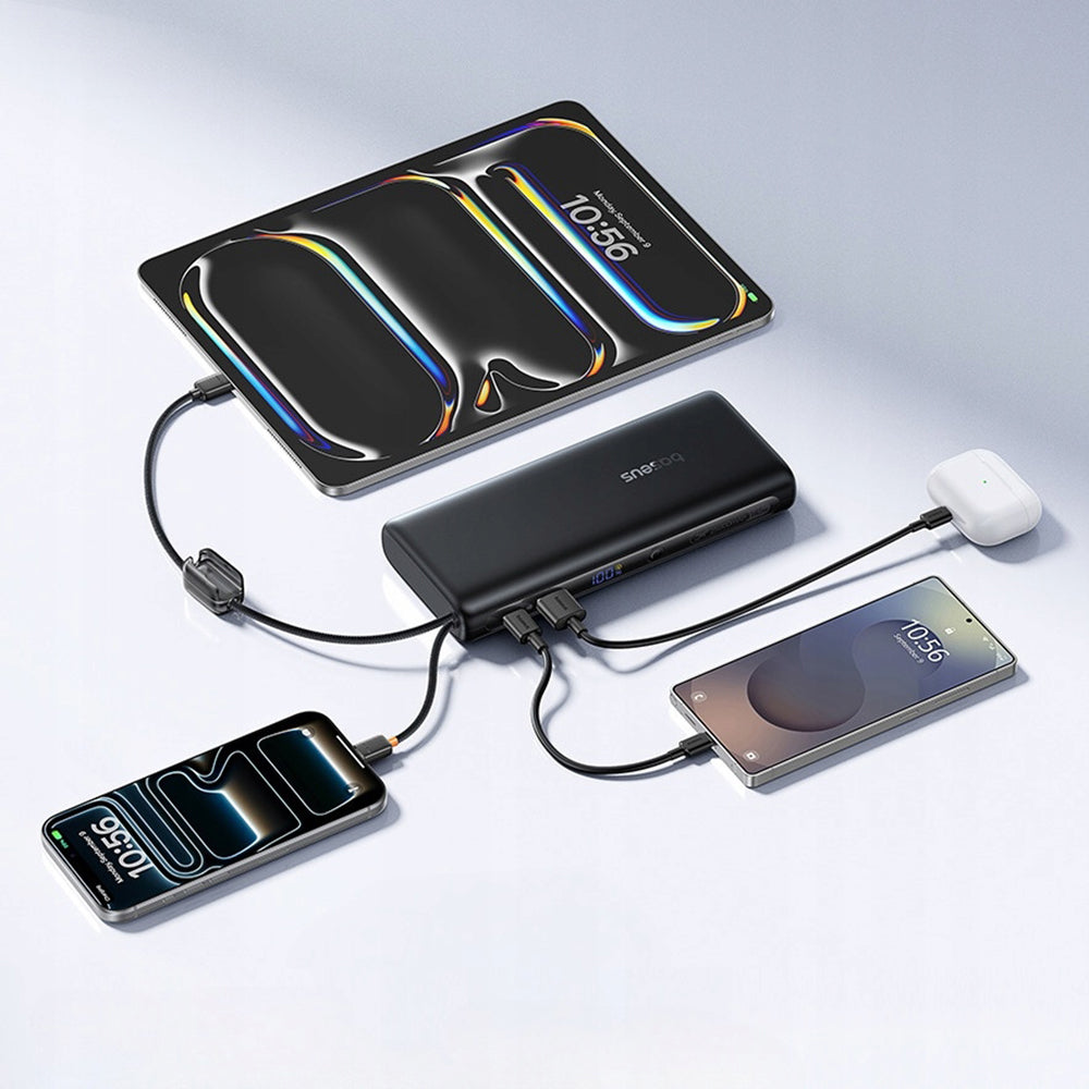 Baseus EnerFill FC41 külső akkumulátor, 25000mAh, 145W, QC + PD, 1 x USB-A - 3 x USB-C, Fekete E0028H03