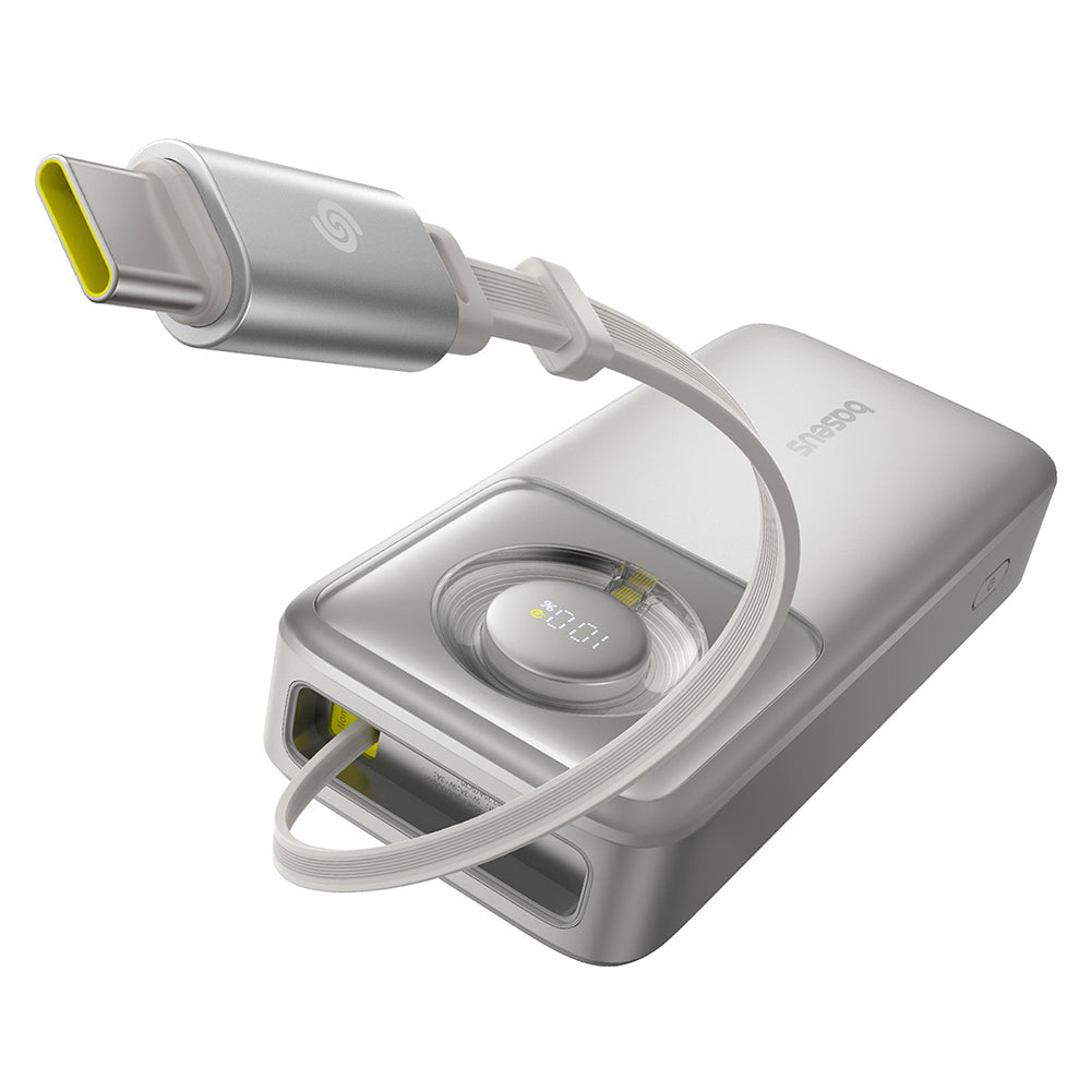 Baseus Free2Pull külső akkumulátor, 20000mAh, 65W, PD, 2 x USB-C, szürke P10073700843-00