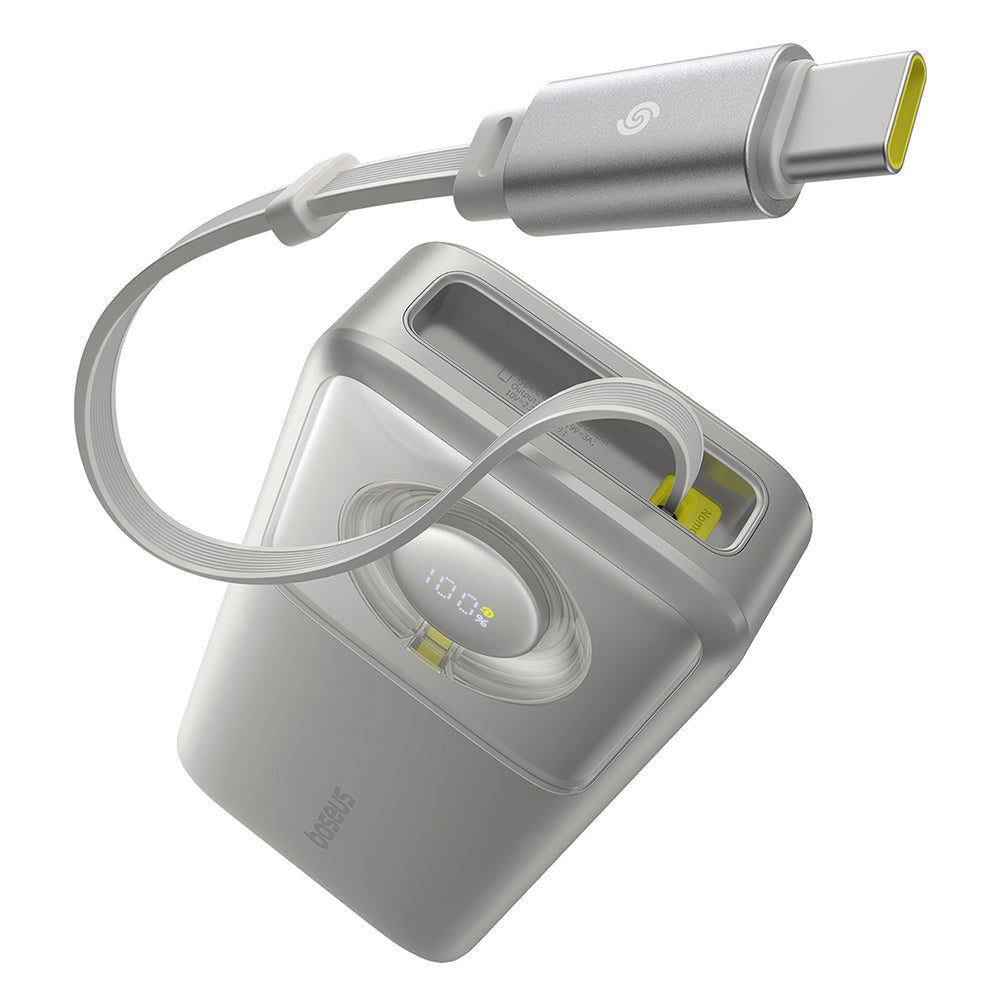 Baseus Free2Pull külső akkumulátor, 20000mAh, 65W, PD, 2 x USB-C, szürke P10073700843-00