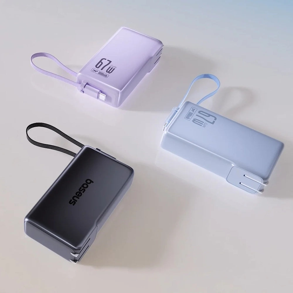 Külső akkumulátor Baseus Nomos NT11 Omni US, 10000mAh, 67W, QC + PD, 1 x USB-A - 2 x USB-C, Fekete P10078807123-00