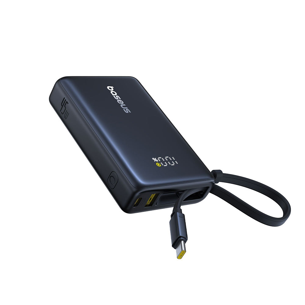 Baseus PicoGo külső akkumulátor, 10000mAh, 45W, QC + PD, 1 x USB-A - 2 x USB-C, fekete P10076803123-00