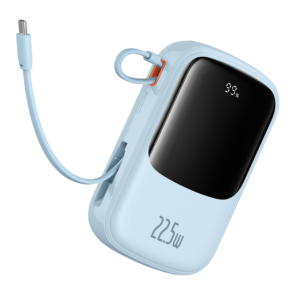 Baseus Qpow Pro+ külső akkumulátor, 20000mAh, 22.5W, QC + PD, 1 x USB-A - 2 x USB-C, kék P10067103313-00