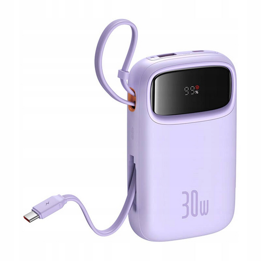 Baseus Qpow2 külső akkumulátor, 10000mAh, 30W, QC + PD, 1 x USB-A - 3 x USB-C, Lila P10055008513-00