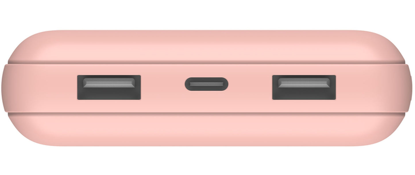 Belkin BoostCharge külső akkumulátor, 20000mAh, 15W, 1 x USB-C - 2 x USB-A, Rózsaarany BPB012btRG