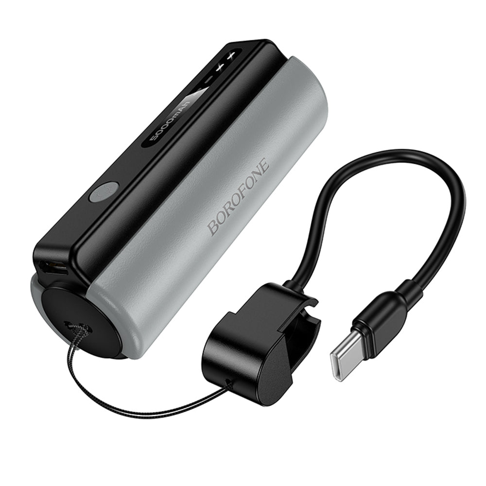 Borofone BJ87 Star külső akkumulátor, 5000mAh, 10W, 1 x USB-C, Szürke