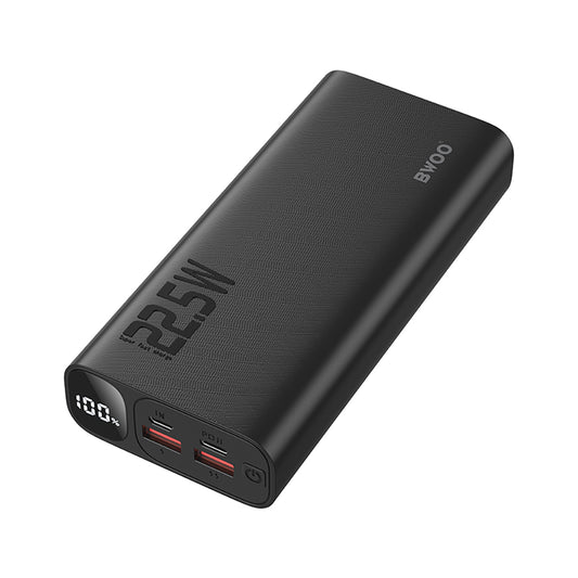 Külső akkumulátor BWOO BO-P44, 20000mAh, 22.5W, QC + PD, 1 x USB-C - 2 x USB-A, Fekete