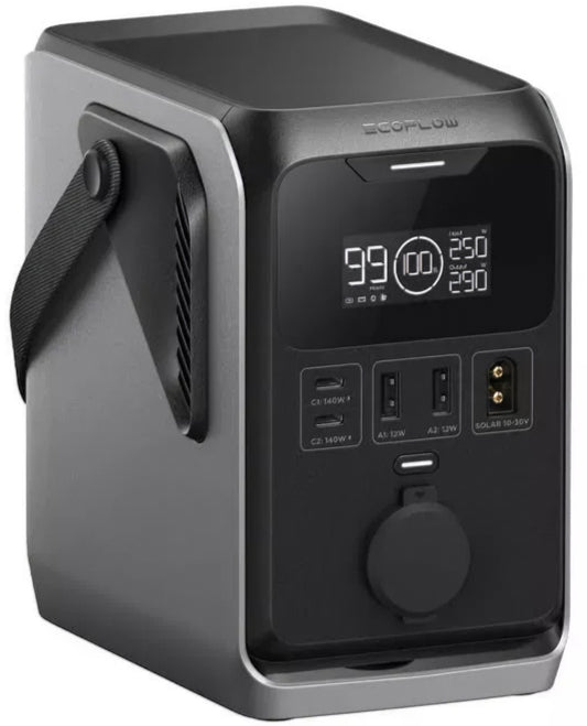 EcoFlow Trail 300 külső akkumulátor, 90000mAh, 300W, PD, 1 x szivargyújtó kimenet - 2 x USB-A - 2 x USB-C, fekete EF-TRAIL300-N