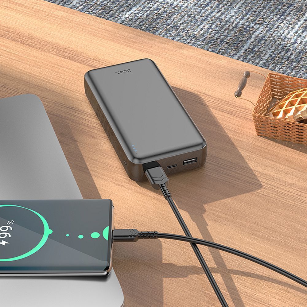 HOCO J100A Külső Akkumulátor, 20000mAh, 10W, 2 x USB-A, Fekete
