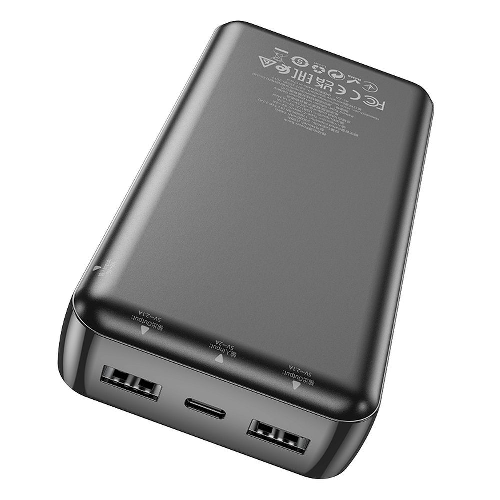 HOCO J100A Külső Akkumulátor, 20000mAh, 10W, 2 x USB-A, Fekete