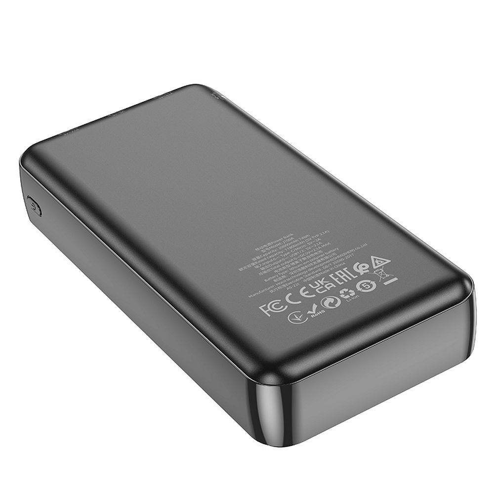 HOCO J100A Külső Akkumulátor, 20000mAh, 10W, 2 x USB-A, Fekete