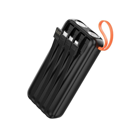 HOCO J151A külső akkumulátor, 20000mAh, 10W, 1 x Lightning - 1 x microUSB - 1 x USB-A - 1 x USB-C, Fekete