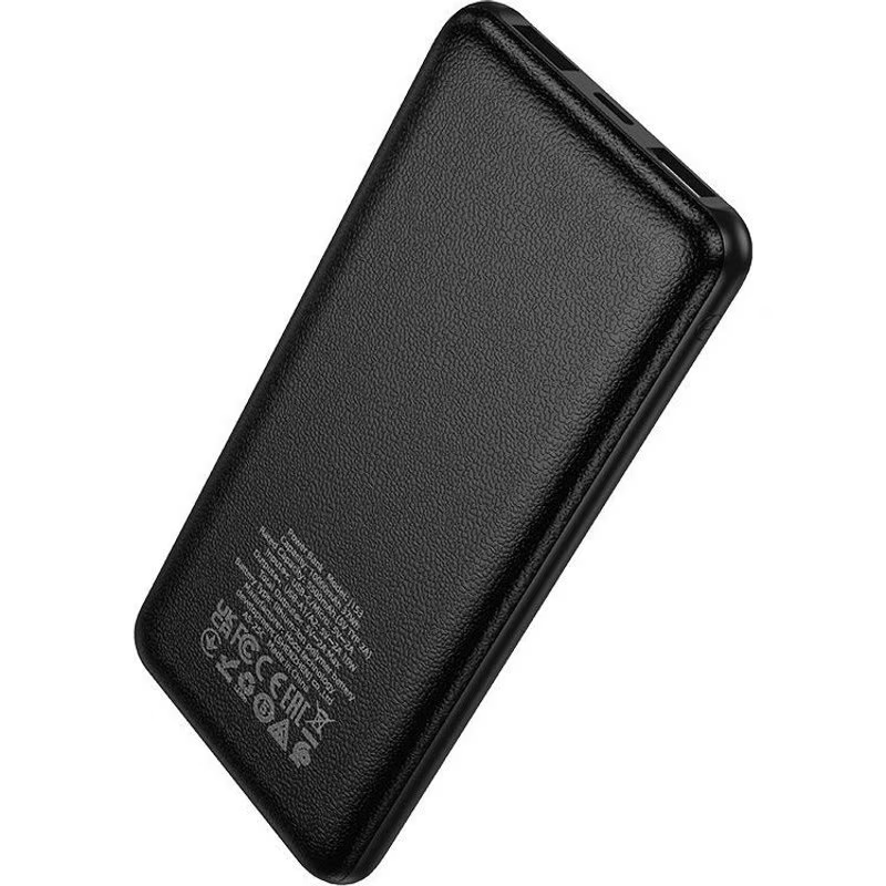 HOCO J153 Stability külső akkumulátor, 10000mAh, 10W, 2 x USB-A, Fekete