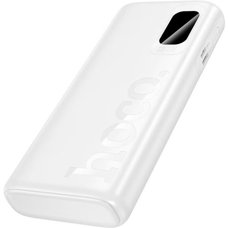 HOCO J158 Pro Runner külső akkumulátor, 10000mAh, 22,5W, QC + PD, 1 x USB-C - 2 x USB-A, Fehér