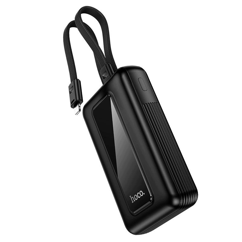 HOCO J162 külső akkumulátor, 10000mAh, 22,5W, QC + PD, 1 x Lightning - 1 x USB-A - 2 x USB-C, Fekete